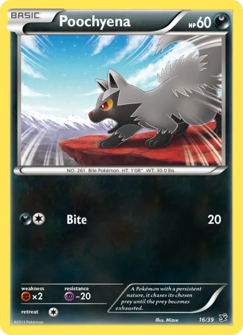 Poochyena, carte 16 de Kalos Starter Set