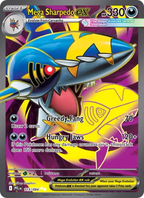 Mega Sharpedo ex, carte 113 de Phantasmal Flames