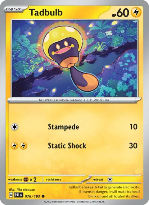 Tadbulb, card 078 from Paldea Evolved
