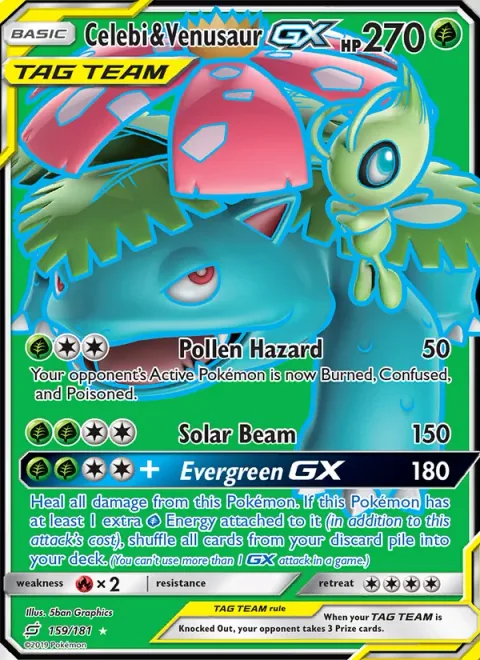 Celebi & Venusaur GX, carte 159 de Team Up