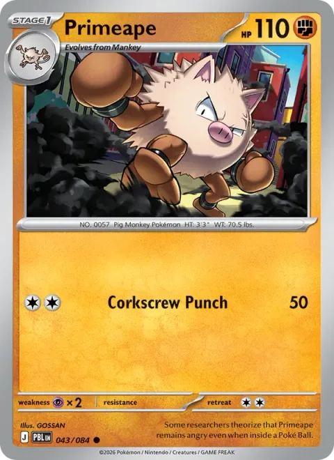 Primeape, carte 043 de Pitch Black