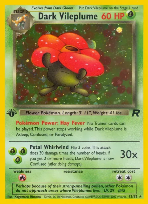Dark Vileplume, card 13 from Team Rocket