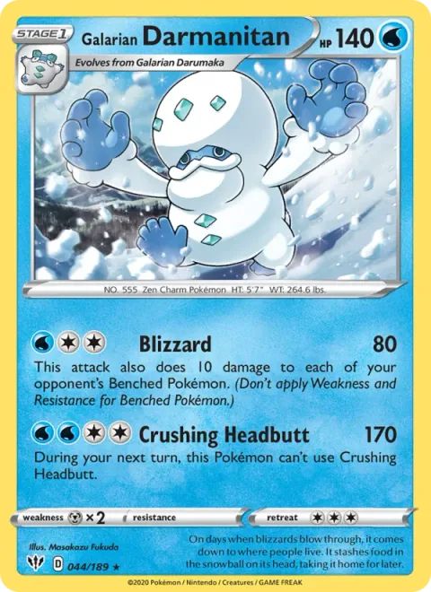 Galarian Darmanitan, card 44 from Darkness Ablaze