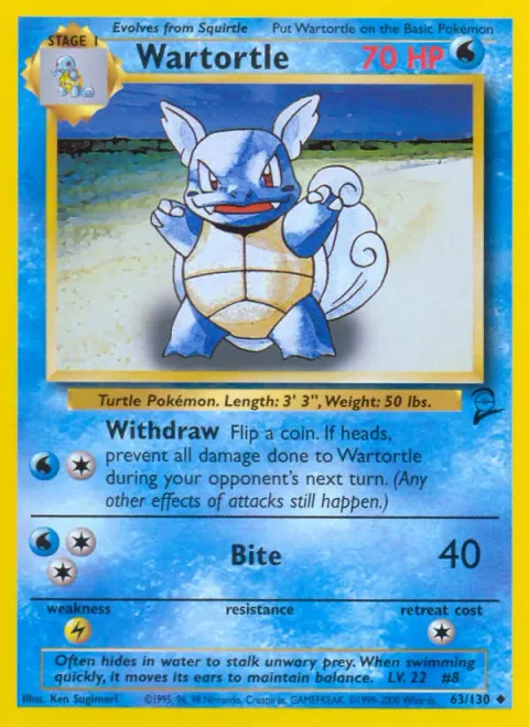 Wartortle, carte 63 de Base Set 2