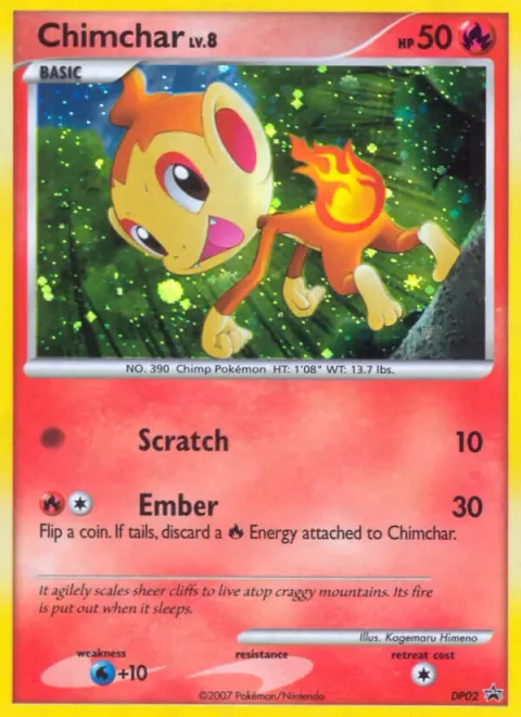 Chimchar, card DP02 from DP Black Star Promos