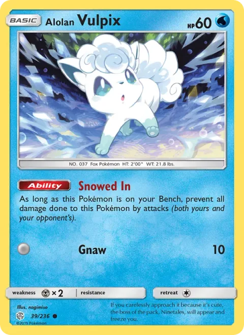 Alolan Vulpix, carte 39 de Cosmic Eclipse
