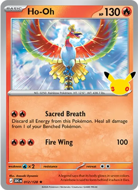 Ho-Oh, card 012 from 30th Celebration