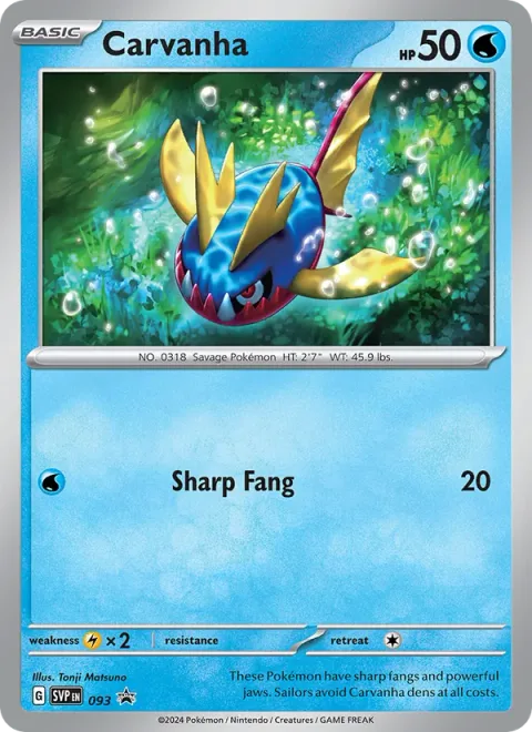 Carvanha, carte 093 de SVP Black Star Promos