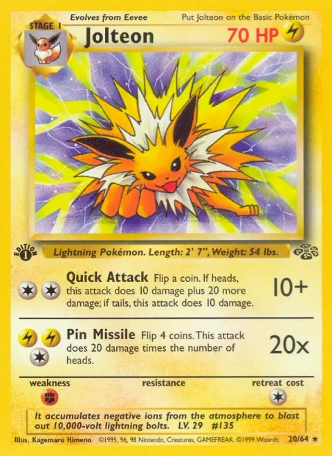 Jolteon, card 20 from Jungle