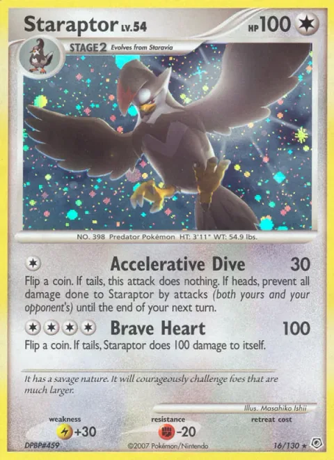 Staraptor, card 16 from Diamond & Pearl