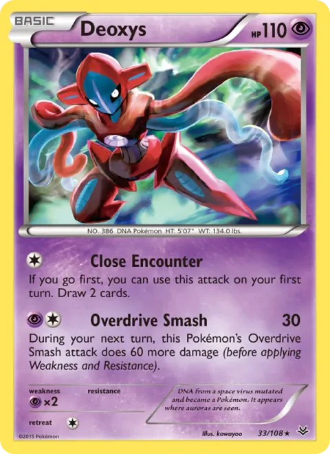 Deoxys, card 33 from Roaring Skies