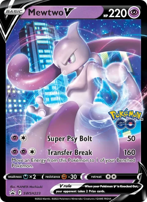 Mewtwo V, carte SWSH223 de SWSH Black Star Promos