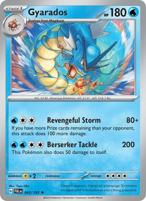 Gyarados, card 043 from Paldea Evolved