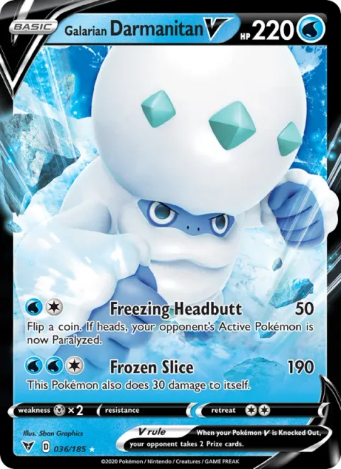 Galarian Darmanitan V, card 36 from Vivid Voltage
