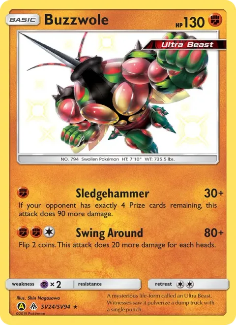 Buzzwole, carte SV24 de Hidden Fates Shiny Vault