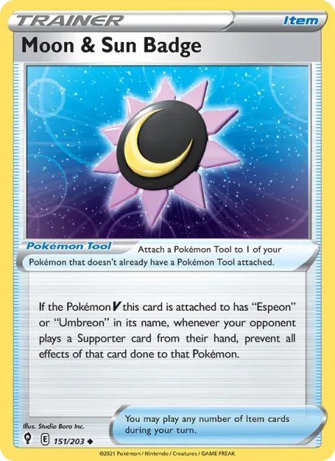 Moon & Sun Badge, card 151 from Evolving Skies