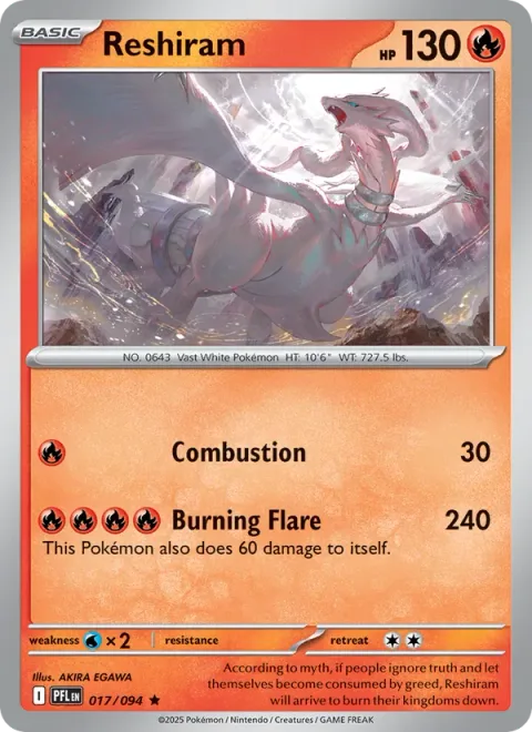 Reshiram, card 017 from Phantasmal Flames