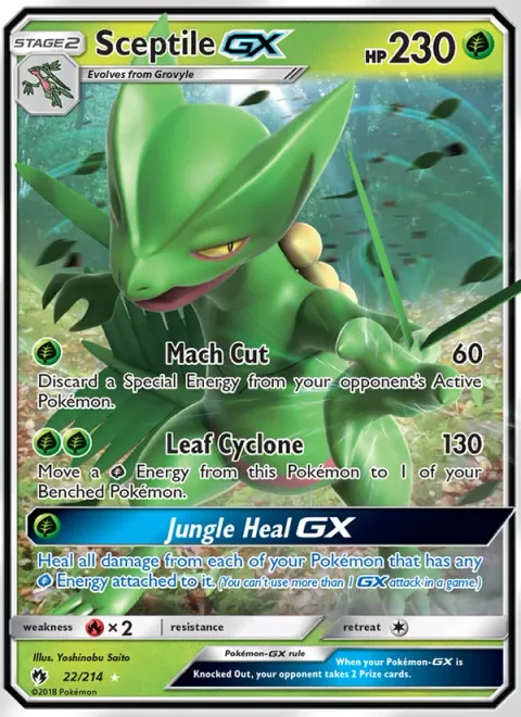 Sceptile GX, carte 22 de Lost Thunder