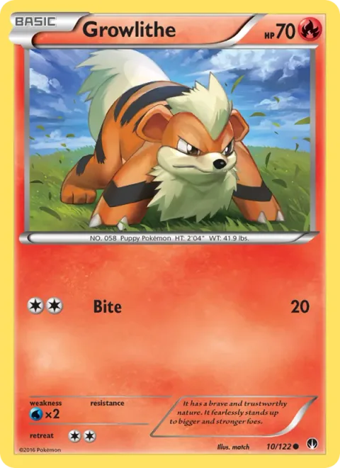 Growlithe, card 10 from BREAKpoint