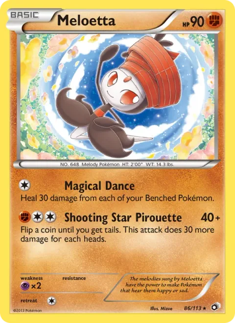 Meloetta, card 86 from Legendary Treasures