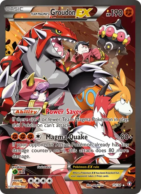 Team Magma's Groudon EX, card 15 from Double Crisis