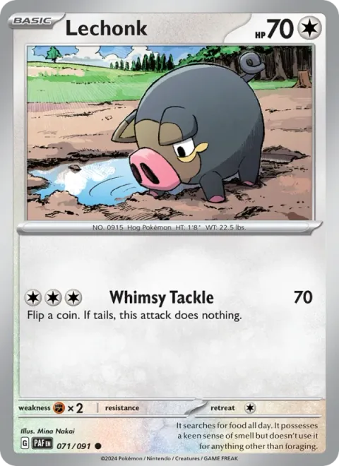 Lechonk, carte 071 de Paldean Fates
