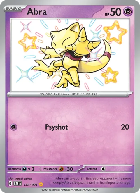 Abra, carte 148 de Paldean Fates