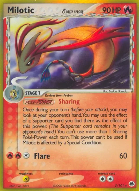 Milotic δ, card 5 from Dragon Frontiers