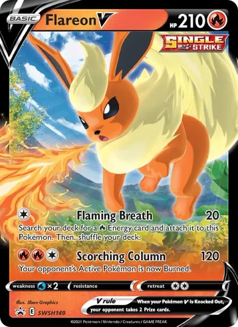 Flareon V, card SWSH149 from SWSH Black Star Promos