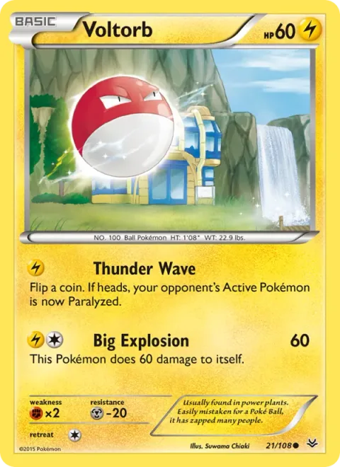 Voltorb, card 21 from Roaring Skies