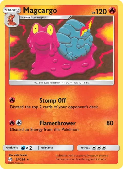 Magcargo, card 27 from Cosmic Eclipse