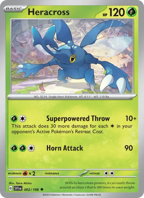 Heracross, card 002 from Scarlet & Violet