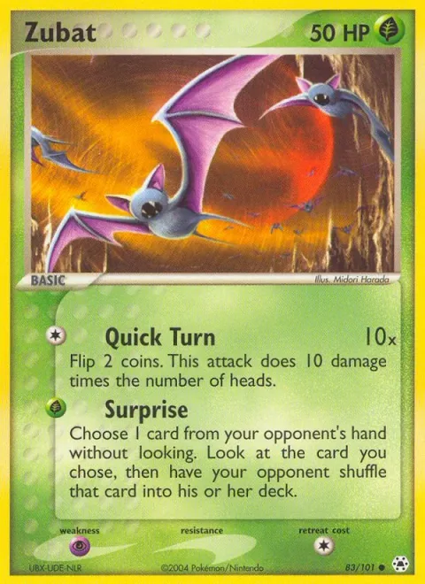 Zubat, card 83 from Hidden Legends