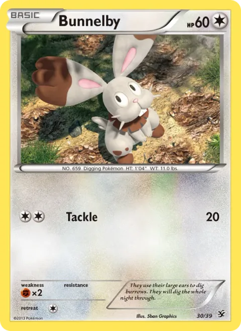 Bunnelby, card 30 from Kalos Starter Set