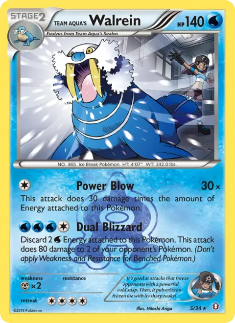 Team Aqua's Walrein, card 5 from Double Crisis