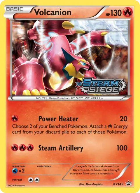 Volcanion, card XY145 from XY Black Star Promos