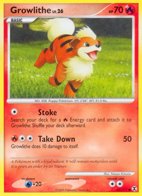Growlithe, card 63 from Rising Rivals