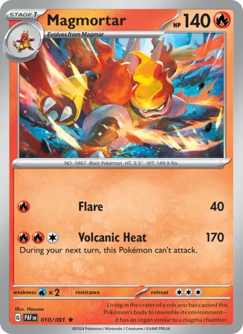 Magmortar, carte 010 de Paldean Fates