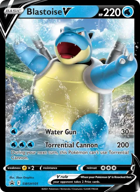 Blastoise V, card SWSH101 from SWSH Black Star Promos