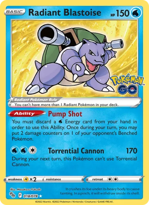 Radiant Blastoise, carte 018 de Pokémon GO