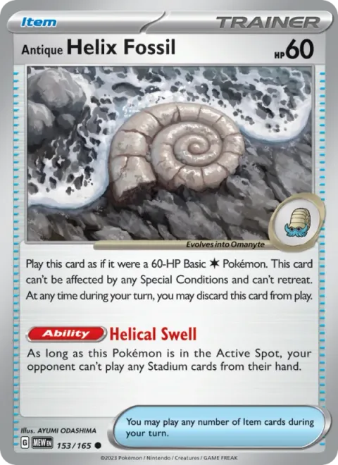 Antique Helix Fossil, card 153 from 151