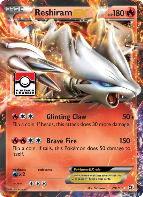 Reshiram-EX, carte 29 de Legendary Treasures