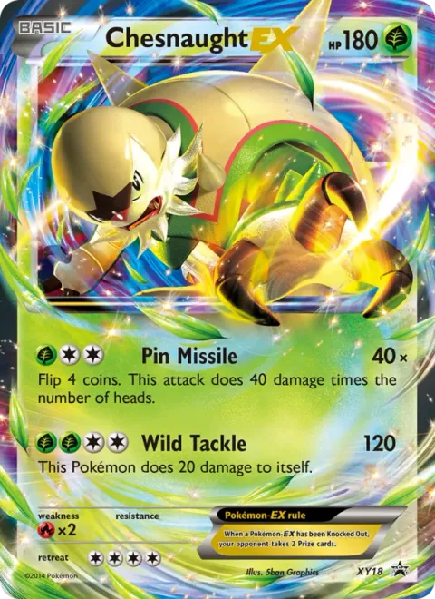 Chesnaught EX, card XY18 from XY Black Star Promos