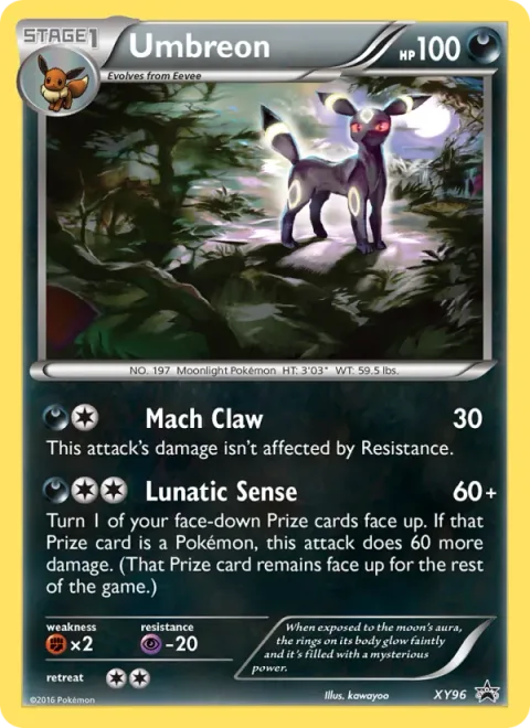 Umbreon, card XY96 from XY Black Star Promos