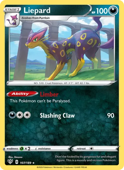 Liepard, card 107 from Darkness Ablaze
