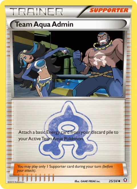 Team Aqua Admin, card 25 from Double Crisis