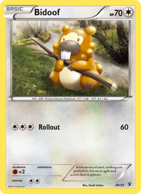 Bidoof, card 29 from Kalos Starter Set