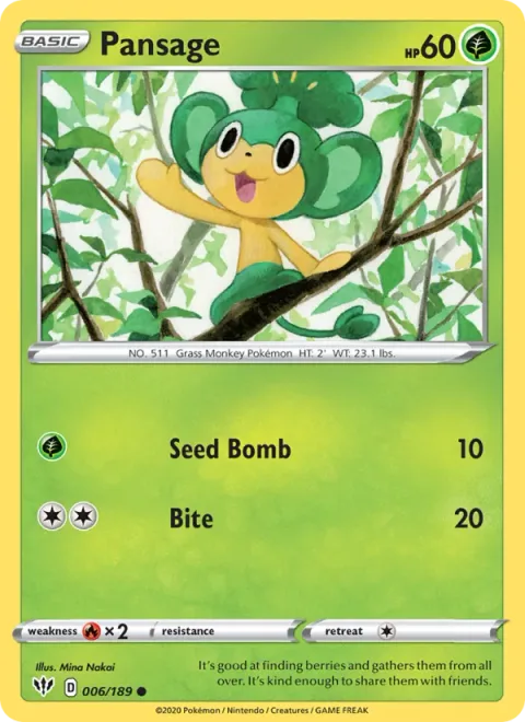 Pansage, carte 6 de Darkness Ablaze
