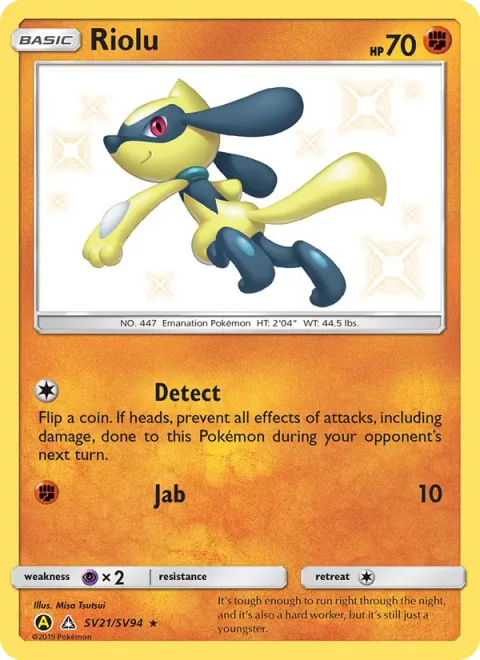 Riolu, carte SV21 de Hidden Fates Shiny Vault