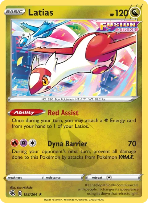 Latias, card 193 from Fusion Strike